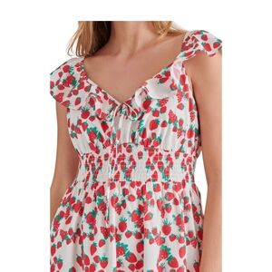 Strawberry Print Ruffle Dress
